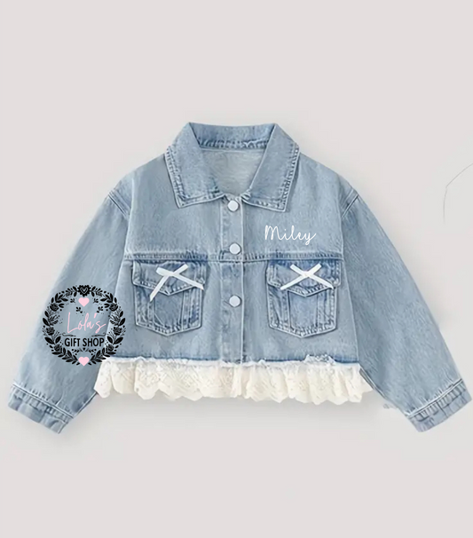 Lace personalised denim jacket