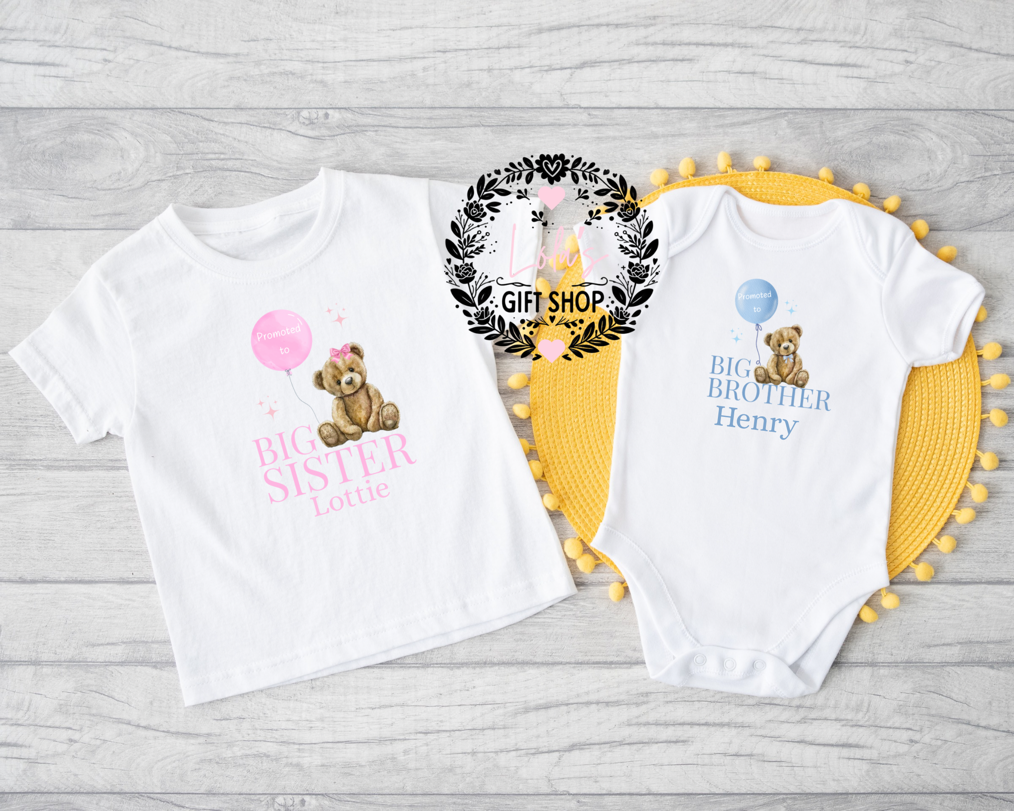 Promoted to big sister/brother T-Shirt;Baby Vest Set