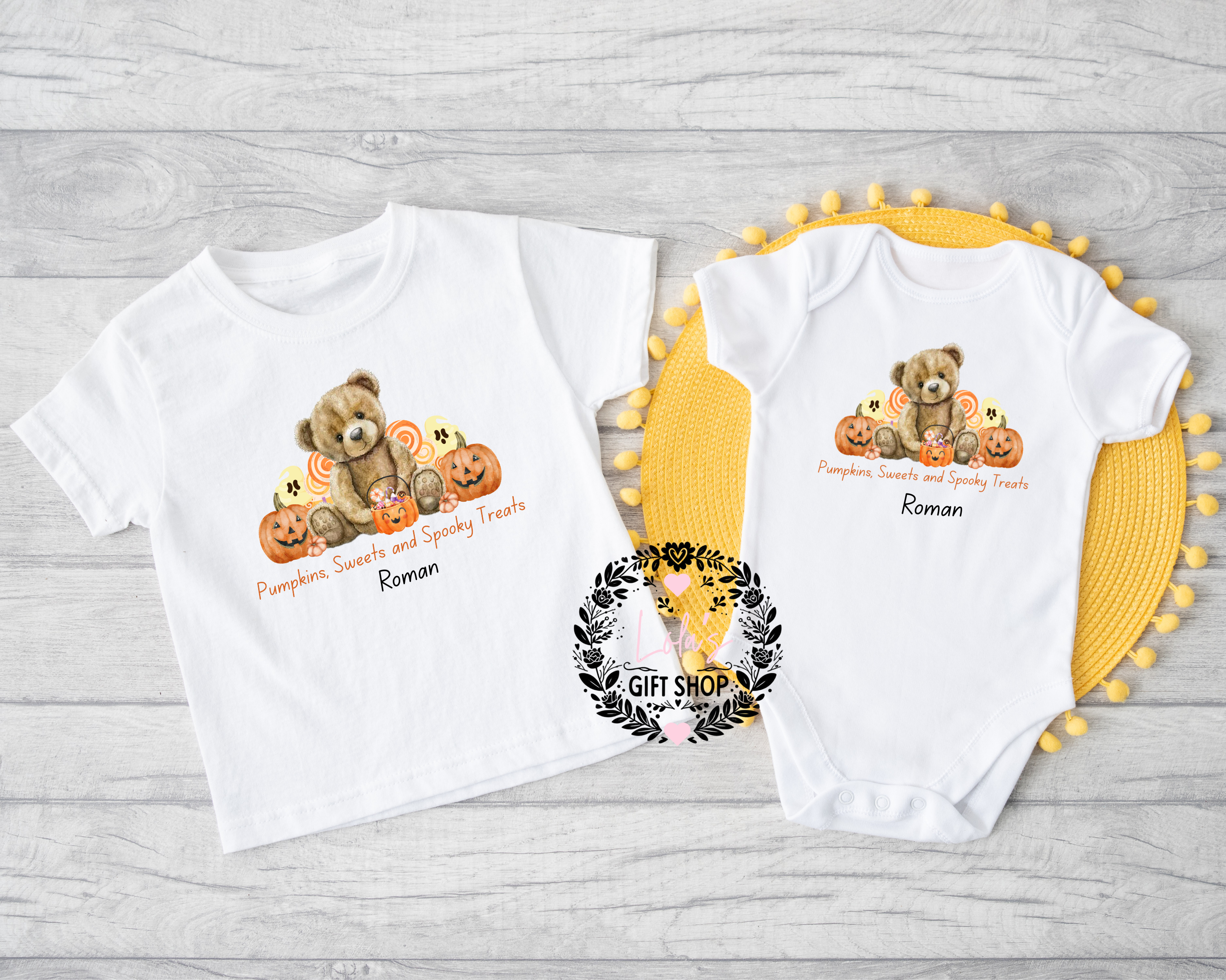 Personalised pumpkin vest/tshirt