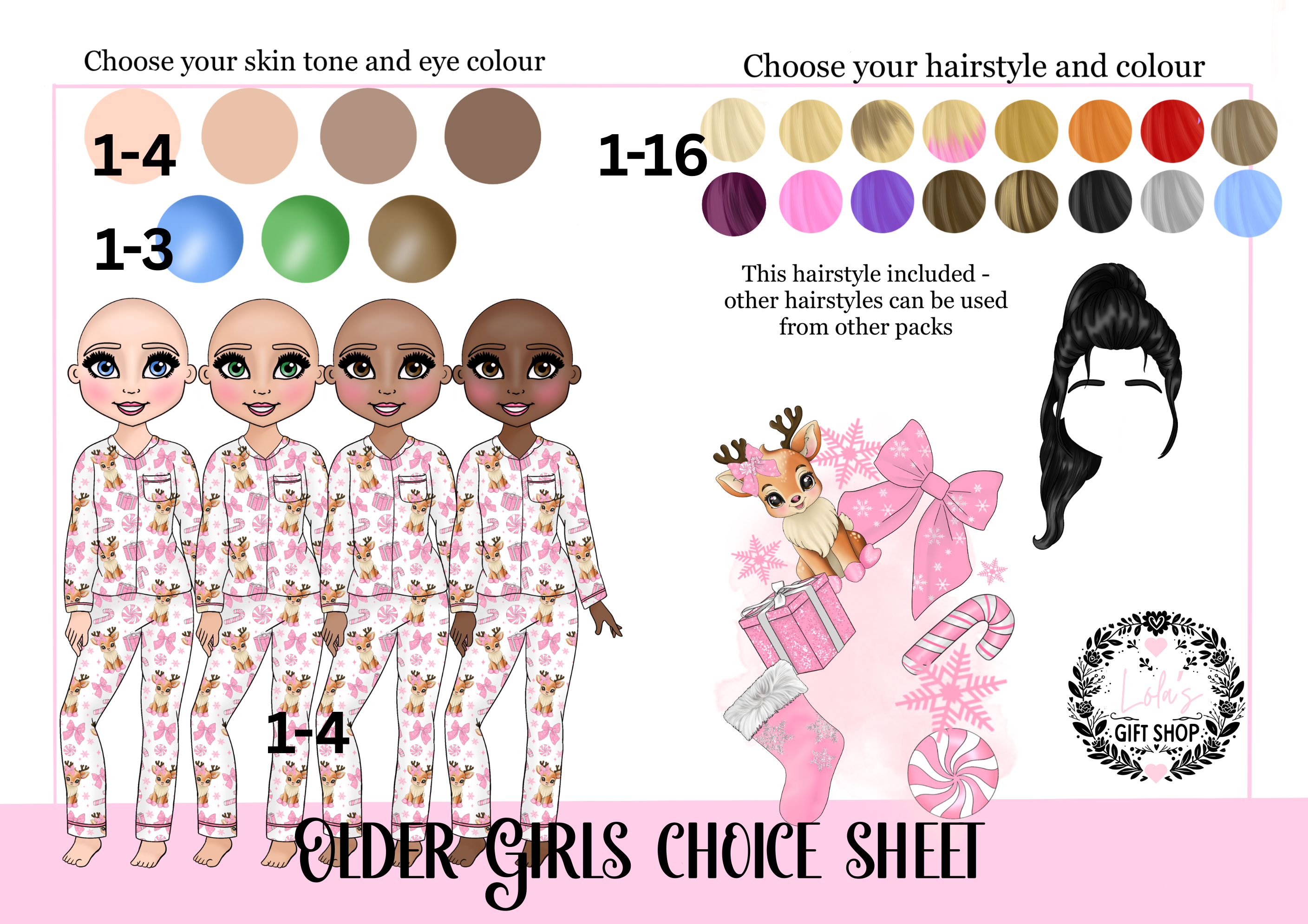 Girl reindeer and you Christmas gift box