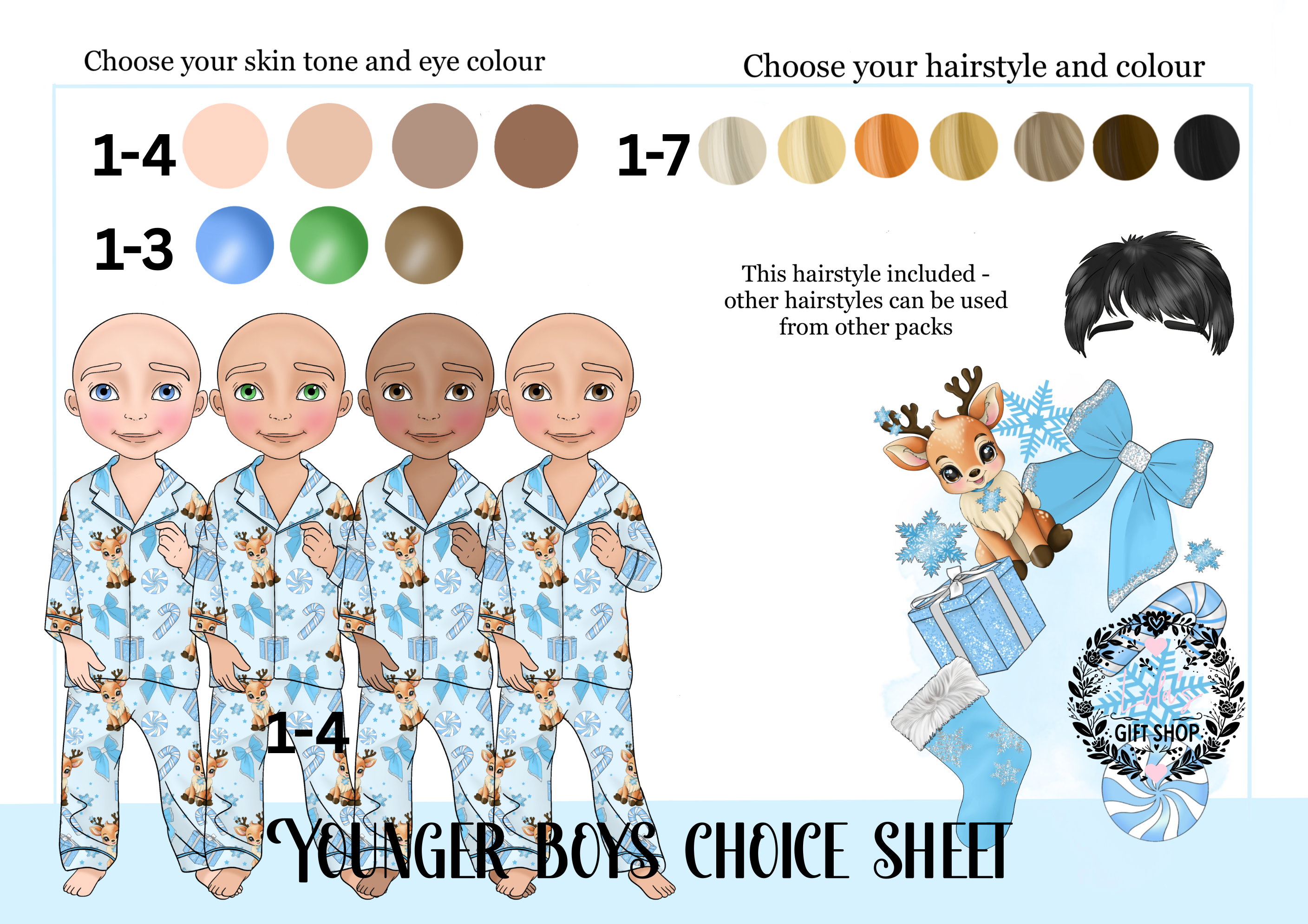 boys reindeer and you Christmas gift box