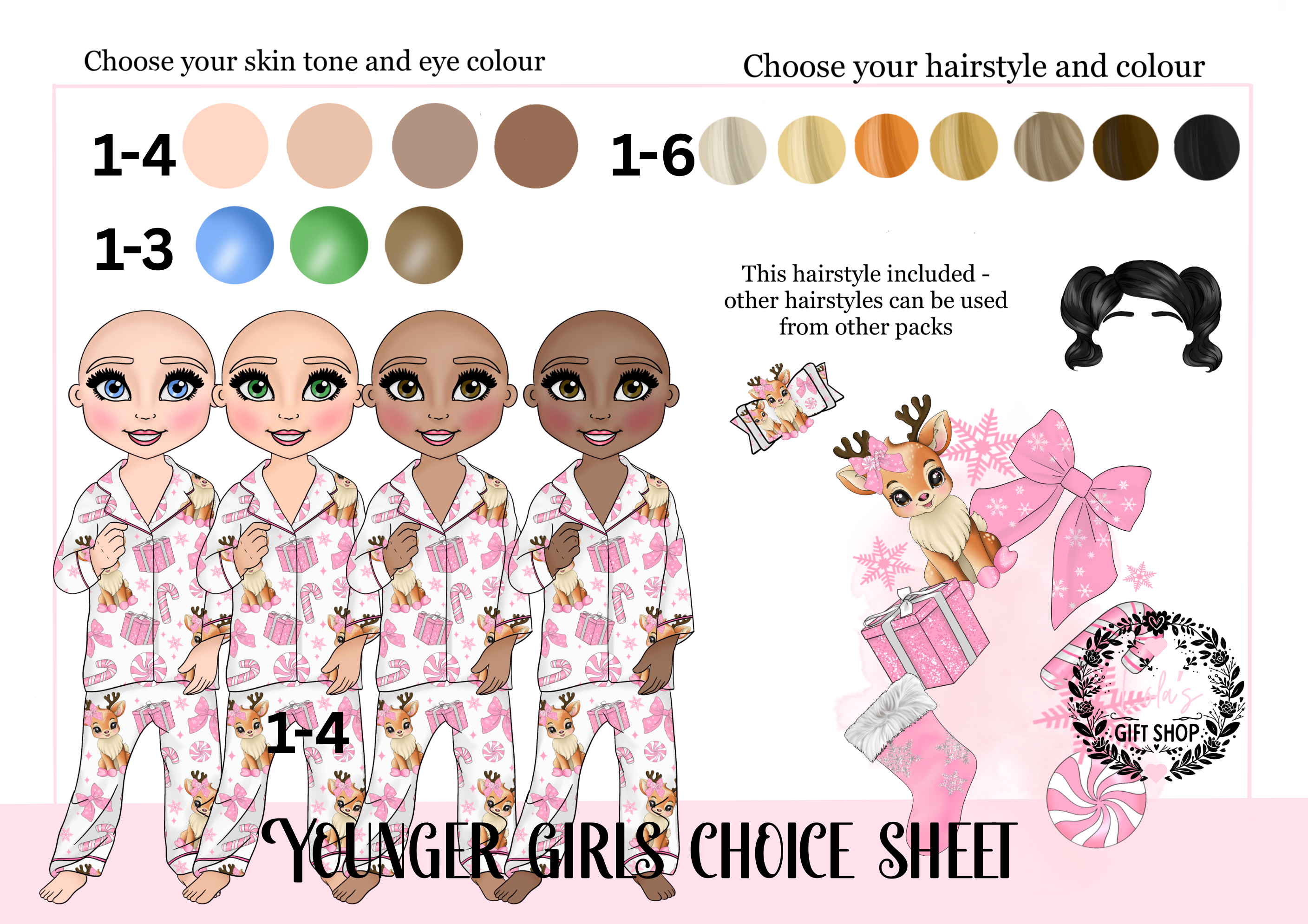 Girl reindeer and you Christmas gift box