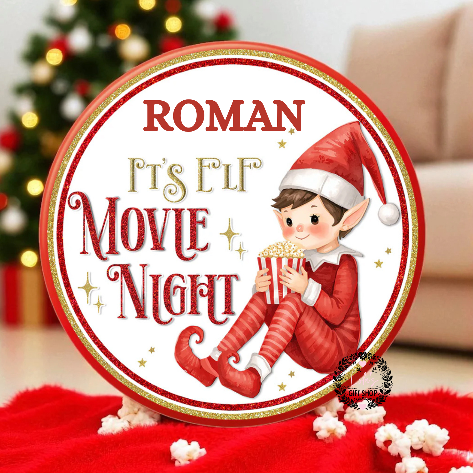 Elf movie treats chocolate/sweet tub decal