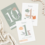 Personalised woodland milestone cards