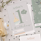Personalised woodland milestone cards