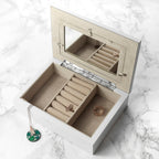 Personalised Powder White and Rose Gold Jewellery Box