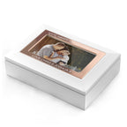 Personalised Powder White and Rose Gold Jewellery Box