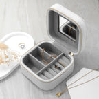 Personalised Animal Print White Travel Jewellery Case