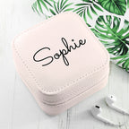 Personalised Powder Pink Travel Jewellery Case