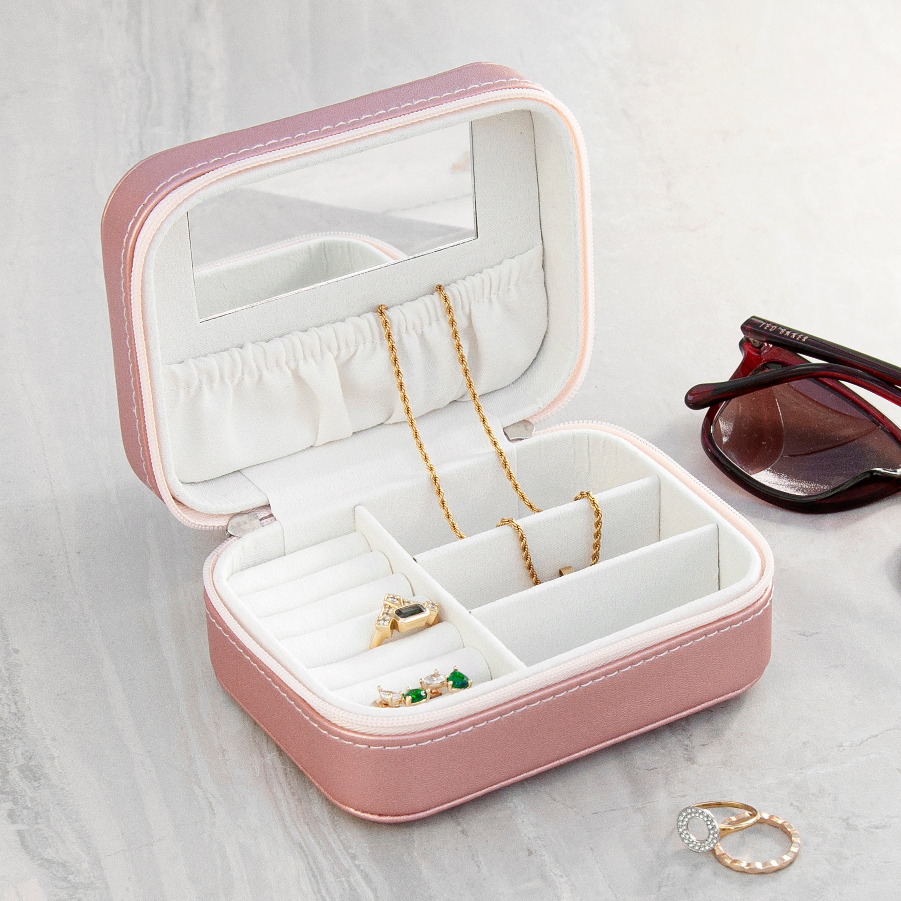 Personalised Sparkly Pink 'My Treasure' Jewellery Case