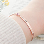 Personalised Birth Flower Swarovski Crystal Rose Gold Bracelet