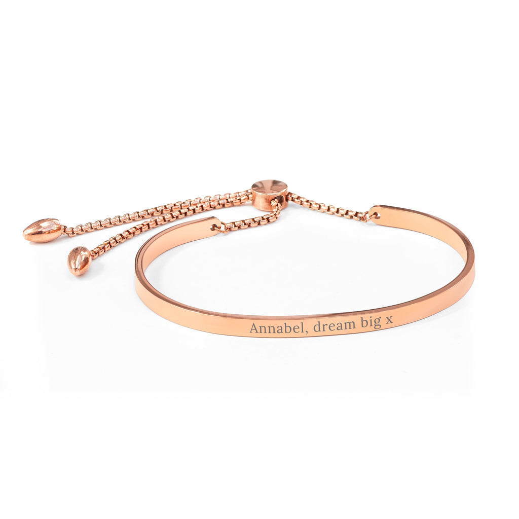 Personalised Rose Gold Affirmation Bangle Bracelet