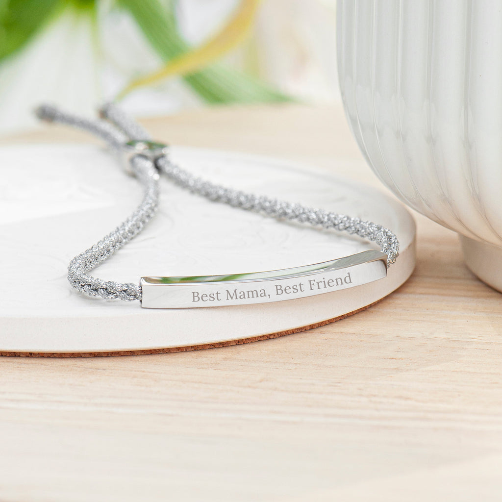 Personalised Silver Identity Rope Bracelet