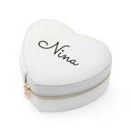 Personalised White Heart Jewellery Case
