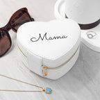 Personalised White Heart Jewellery Case
