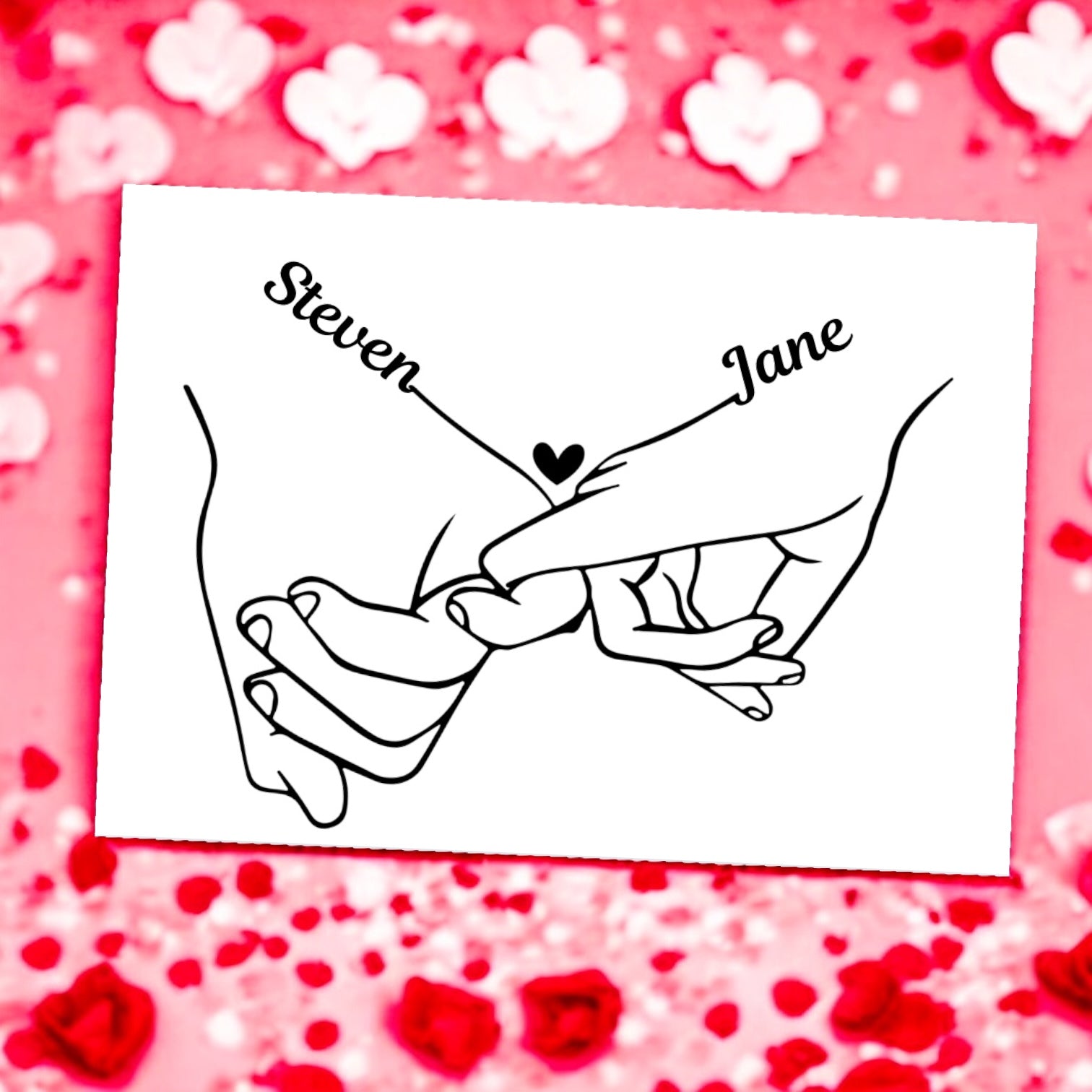 Personalised couples wall print landscape