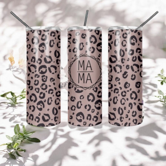 Mama leopard print tumbler 20oz