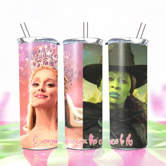 Pink and green witch 20oz tumbler