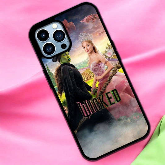 portrait witch pink and green phone case