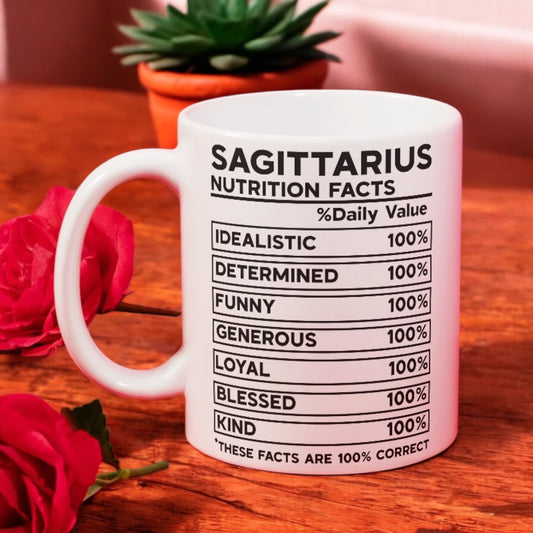 Zodiac nutrition fact mug