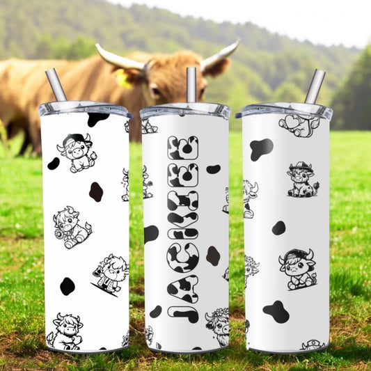 Highland cow personalised 20oz tumbler