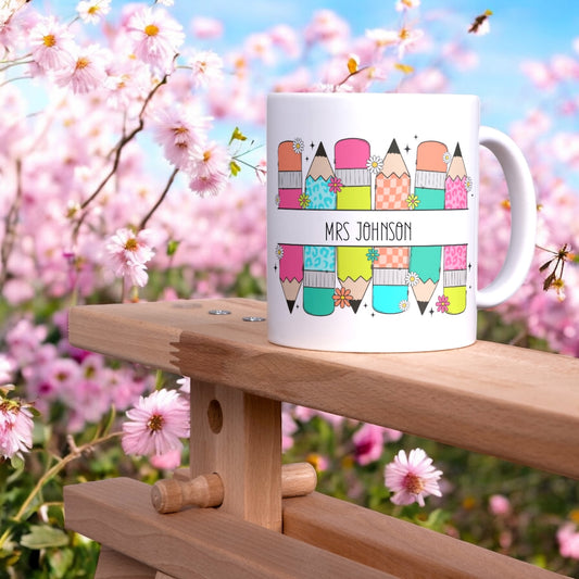 Pencil teacher 11oz mug personalised