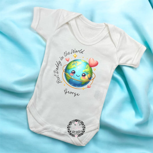 Personalised worlds best daddy vest/bodysuit baby