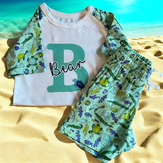 Personalised under the sea shorts set
