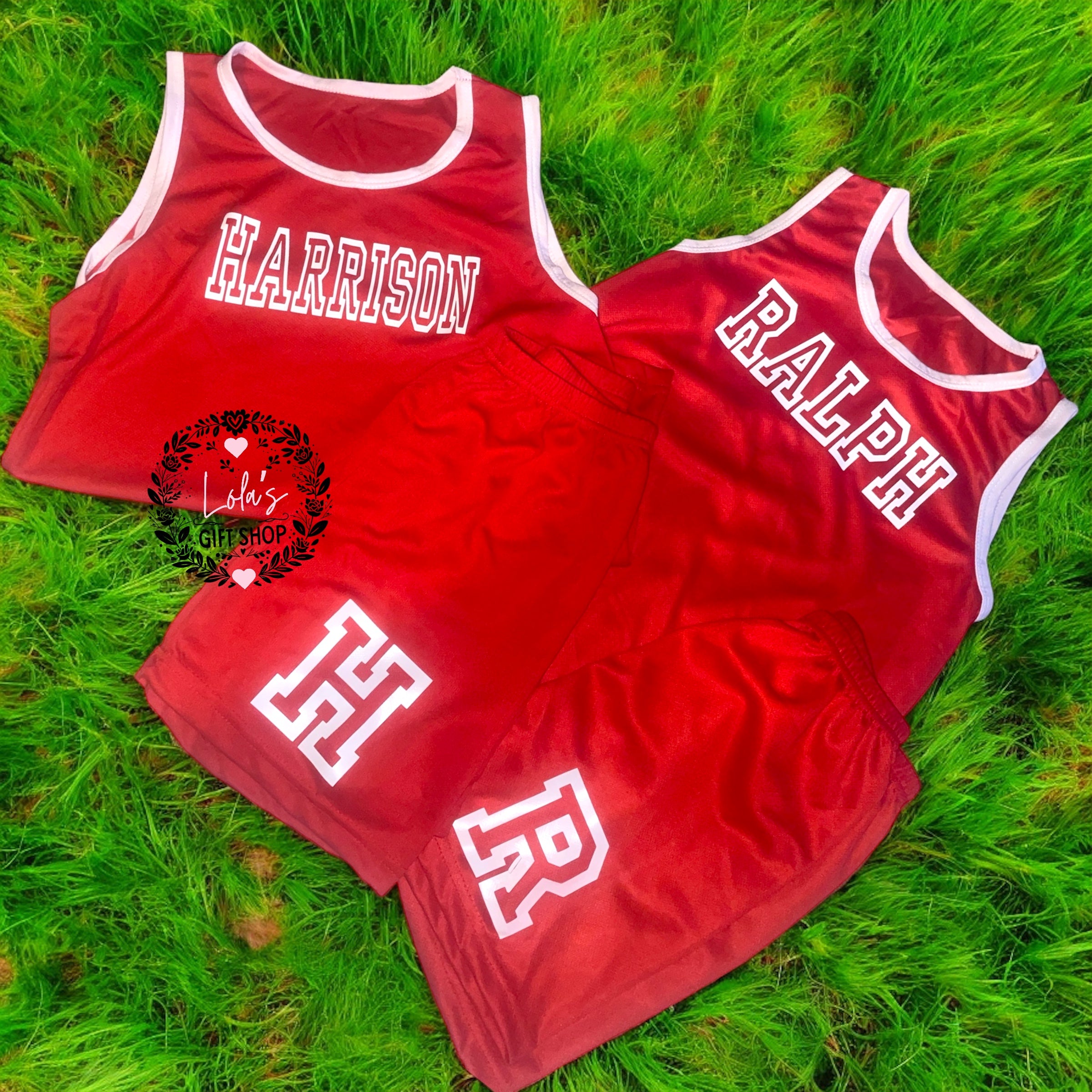 Kids personalised basket ball style sports sets