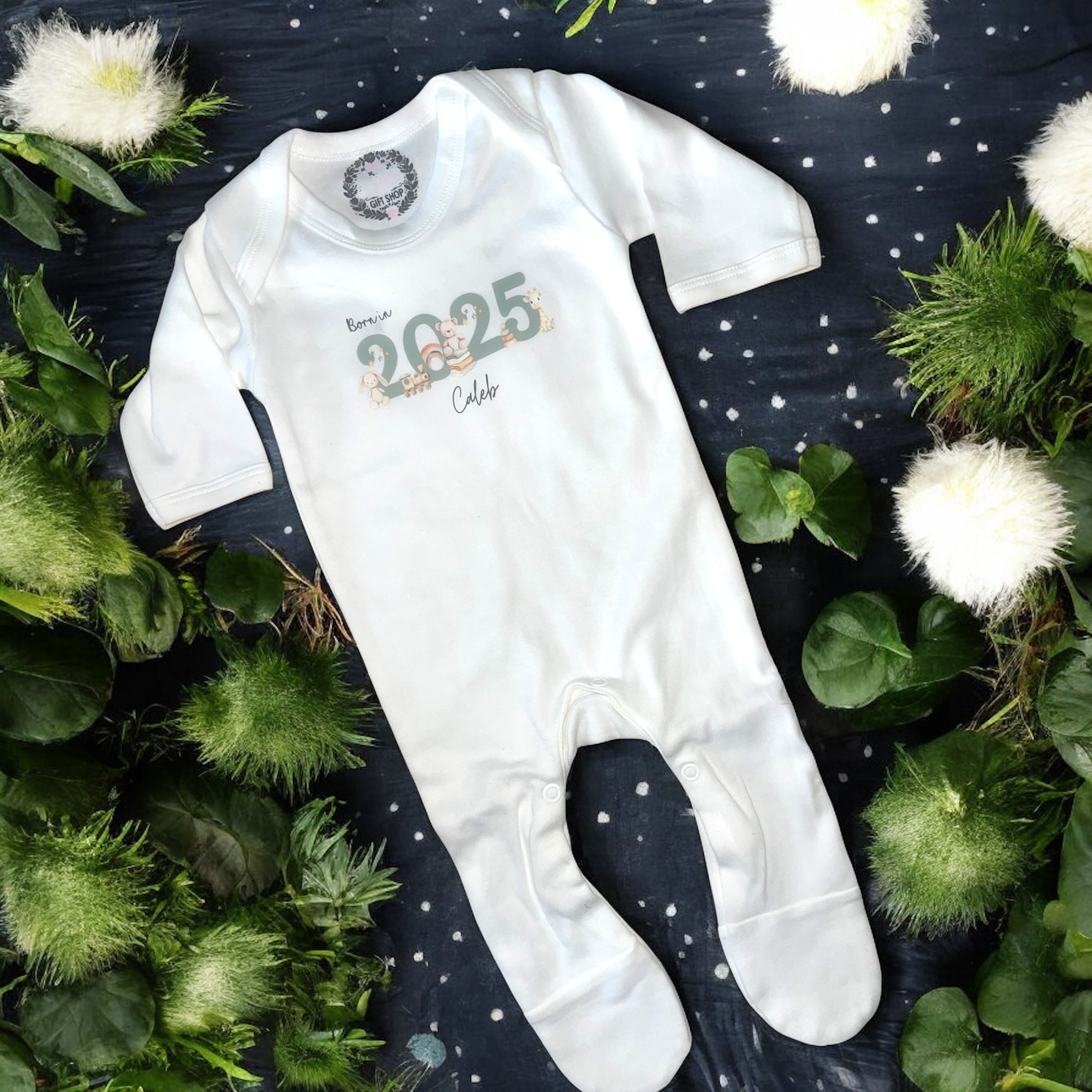 Personalised born in 2025 vest/bodysuit baby