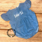 Denim personalised baby romper