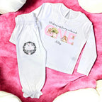 Personalised Birthday Pyjamas – White Frill with Fairy Print