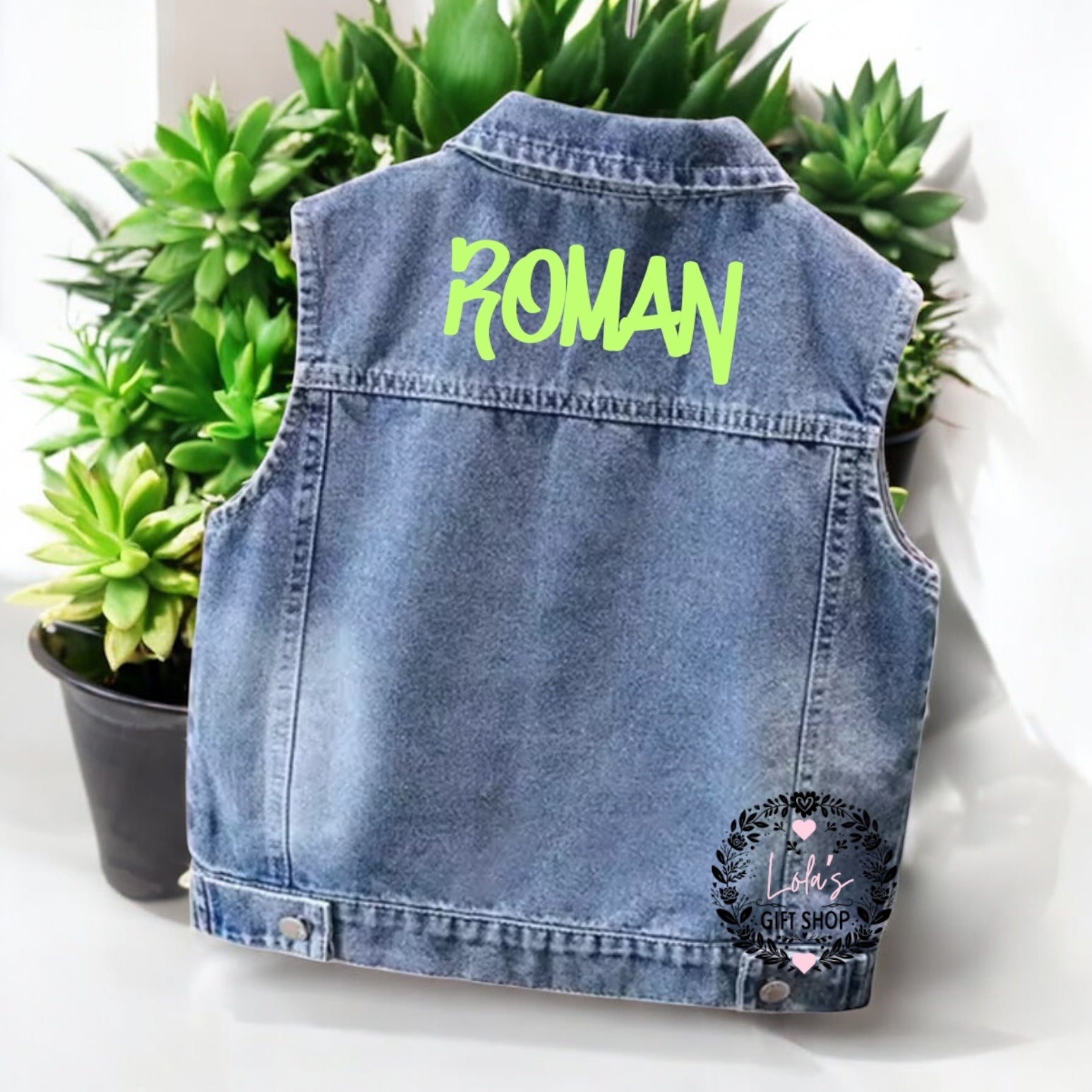 Personalised denim waist coat