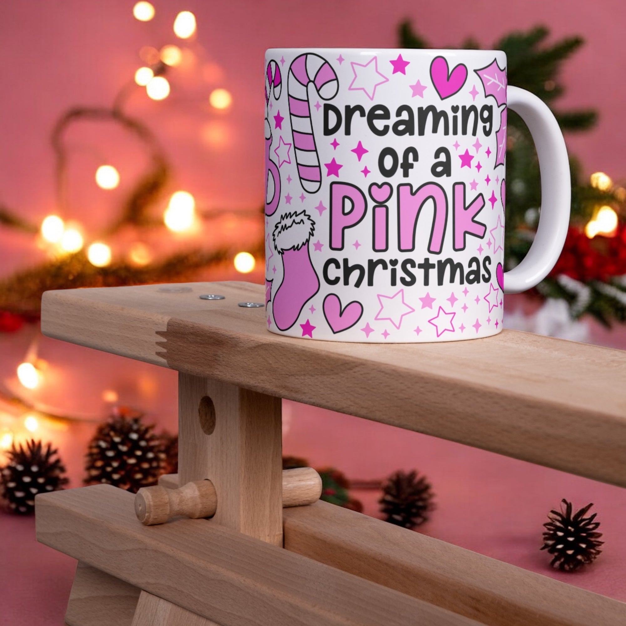 Dreaming of a pink Christmas 11oz mug