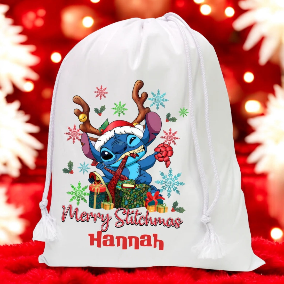 Crazy monster Christmas drawstring sack