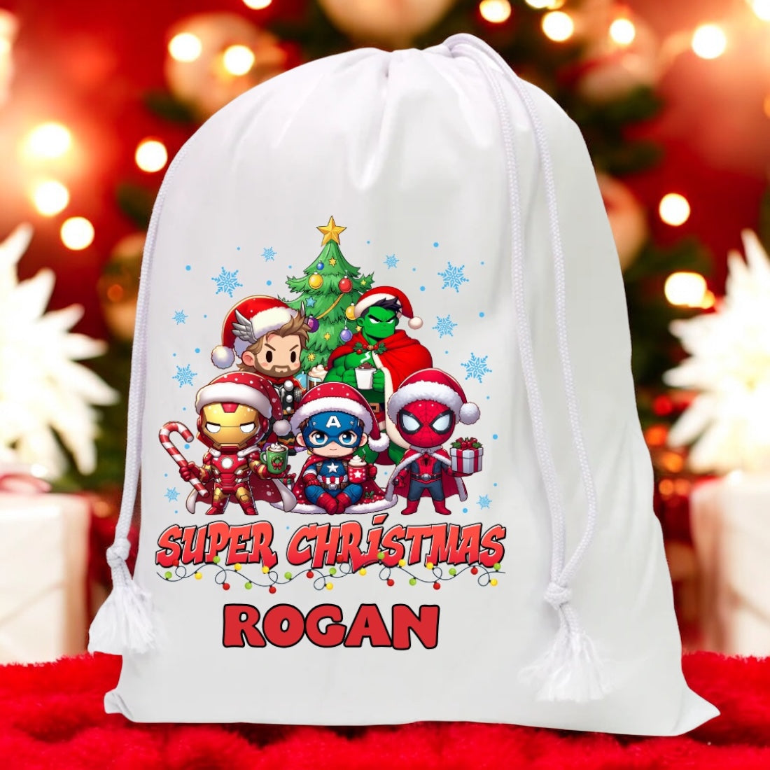 Super Christmas drawstring sack