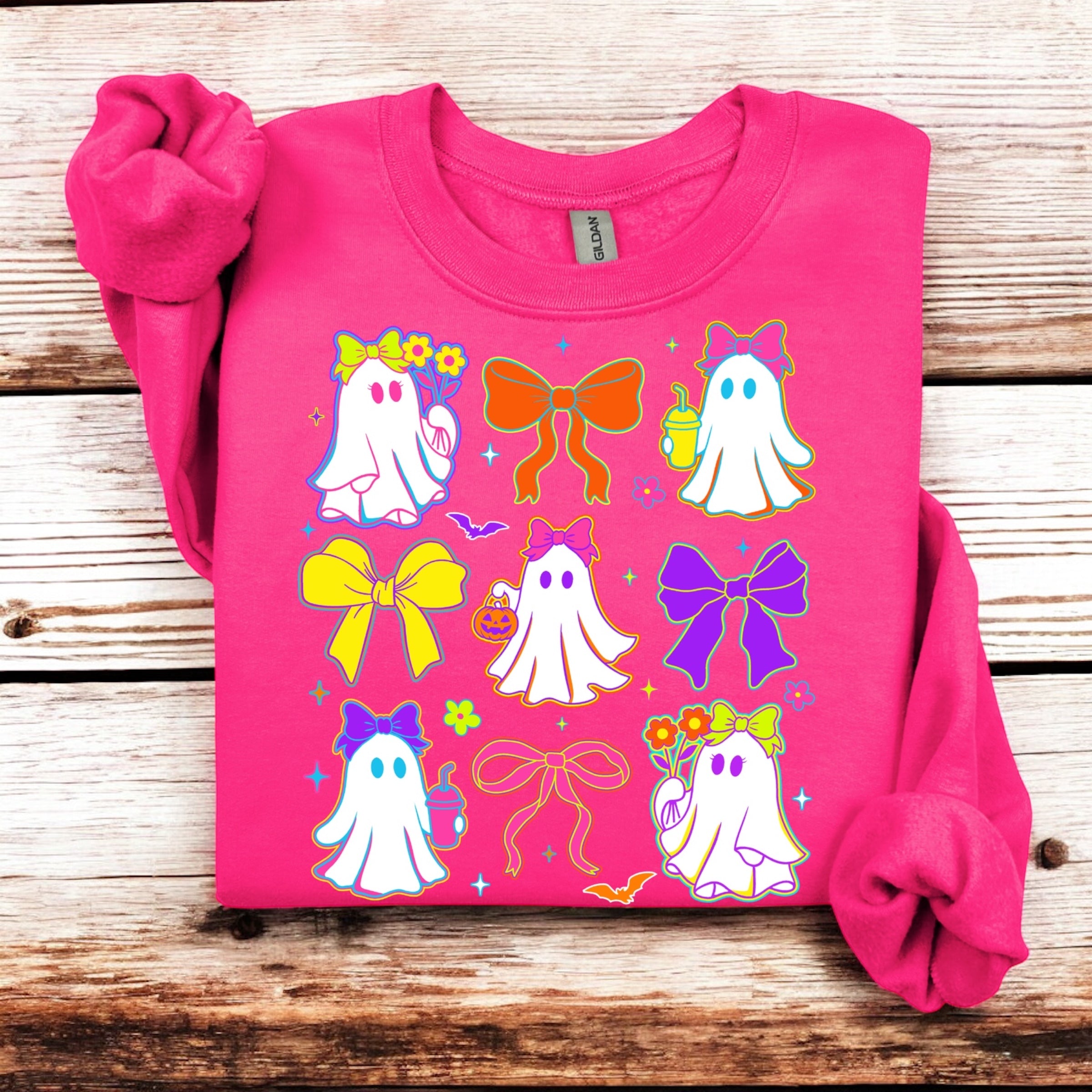 boojee bow ghost sweatshirt