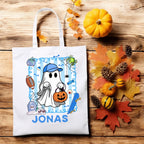 boojee ghost tote bag blue/pink
