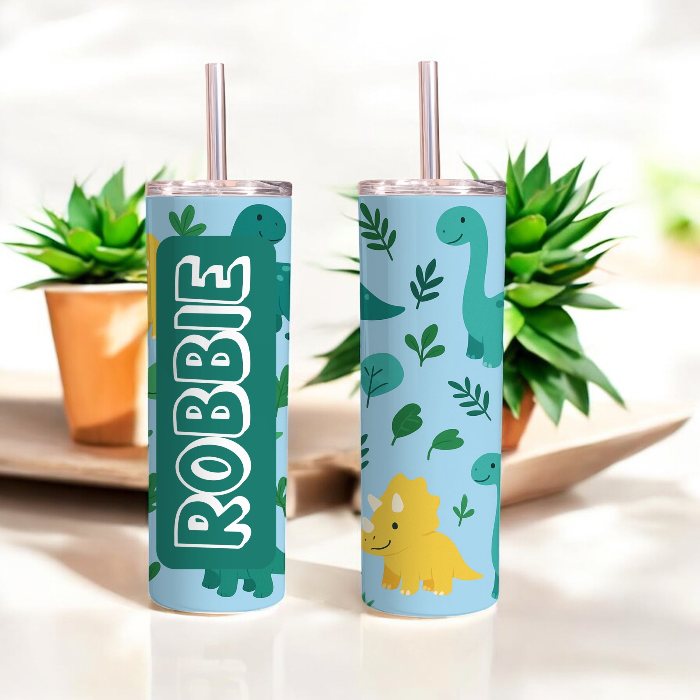 15oz personalised dinosaur tumbler
