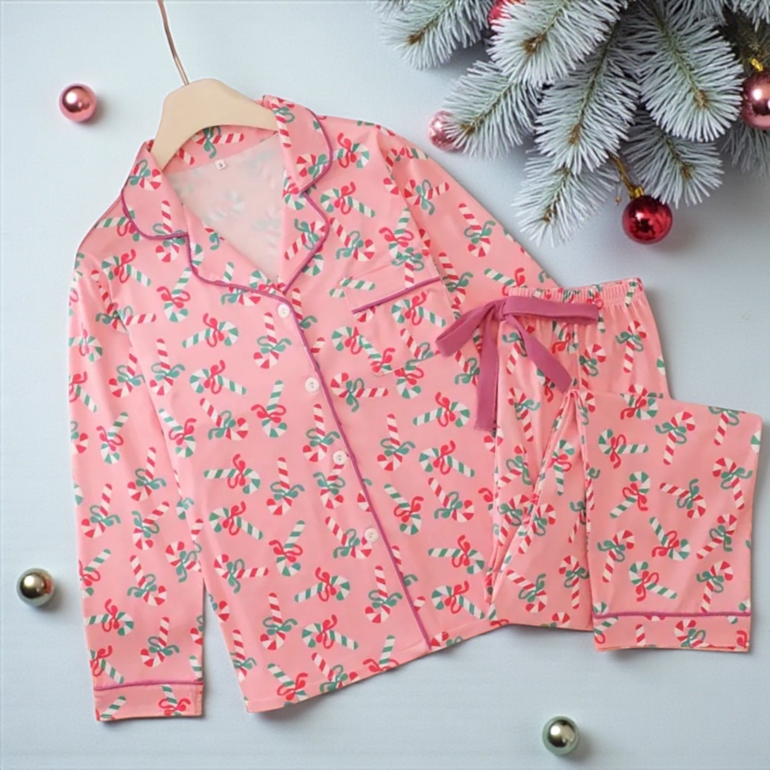 Women’s candy cane pyjamas