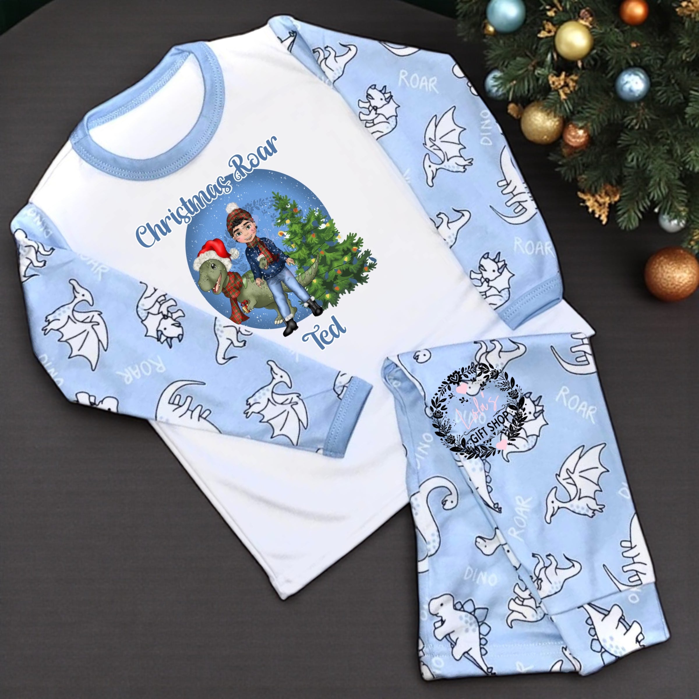 Personalised Christmas roar pyjamas
