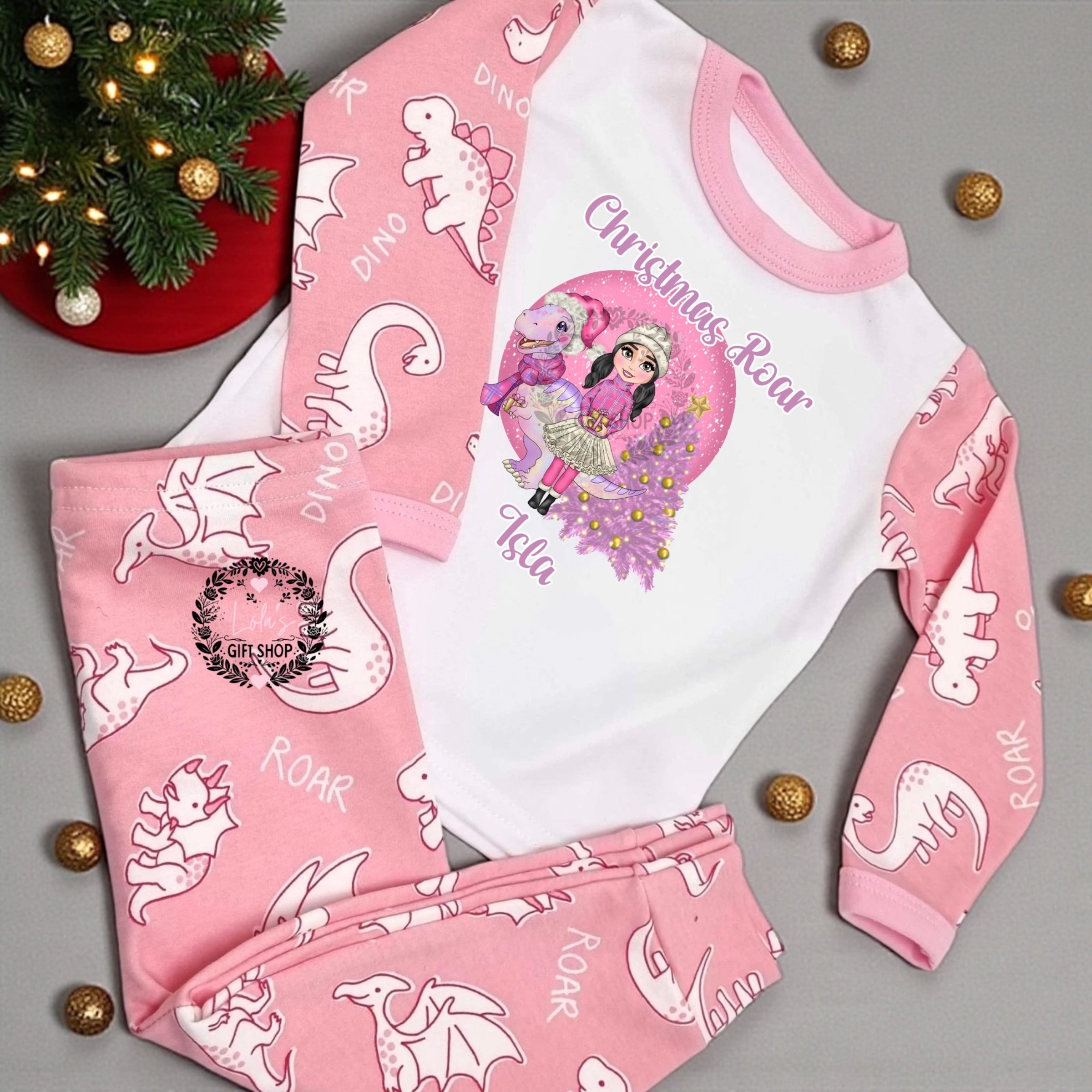 Personalised Christmas roar pyjamas