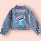 Blue alien denim jacket personalised