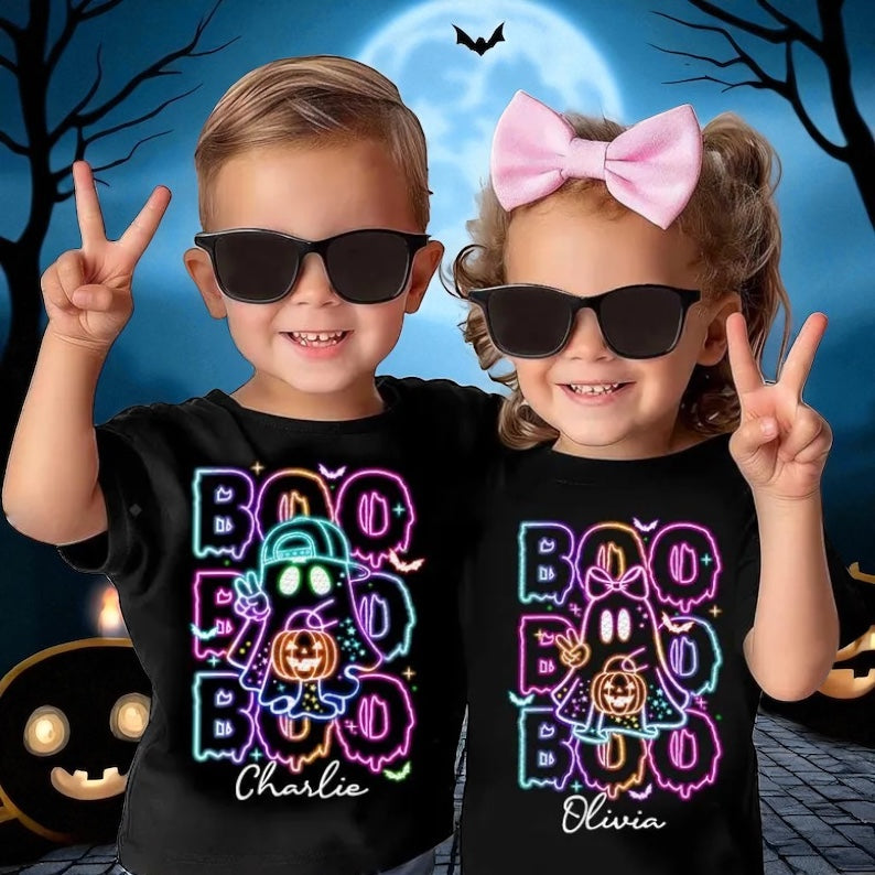 Neon ghost personalised tshirt
