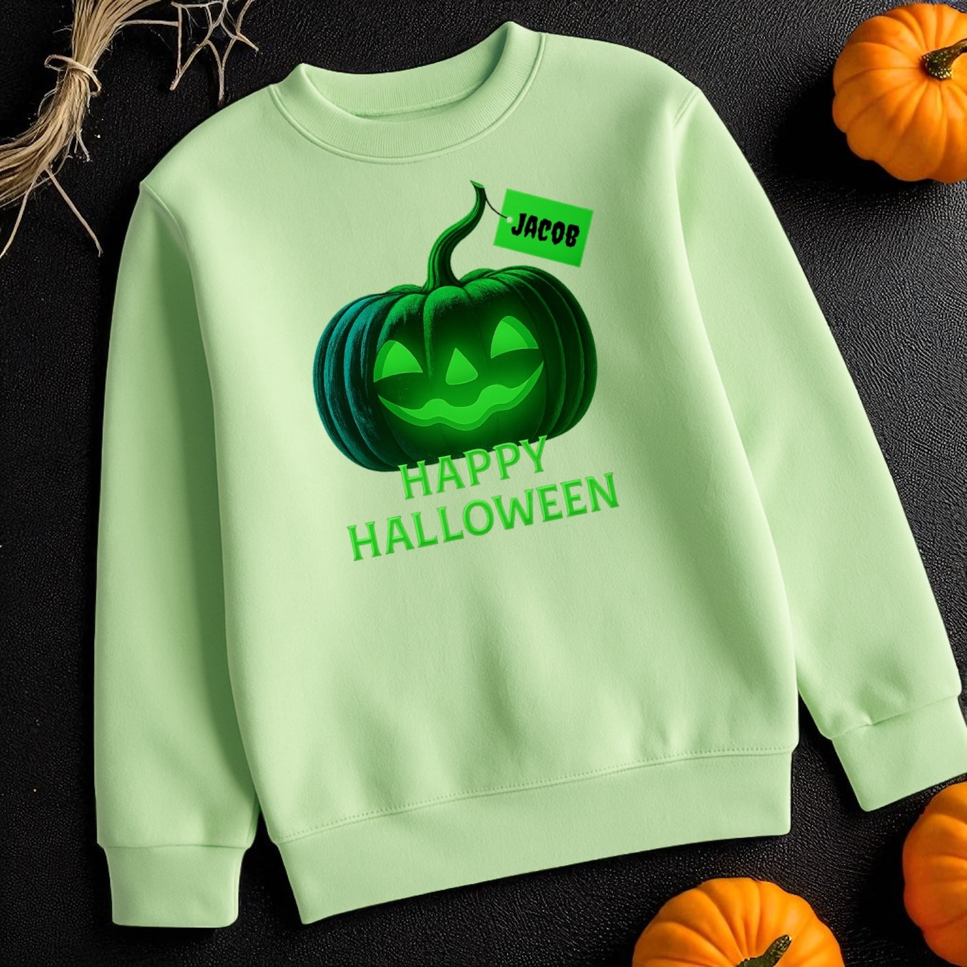 Green pumpkin sweatshirt