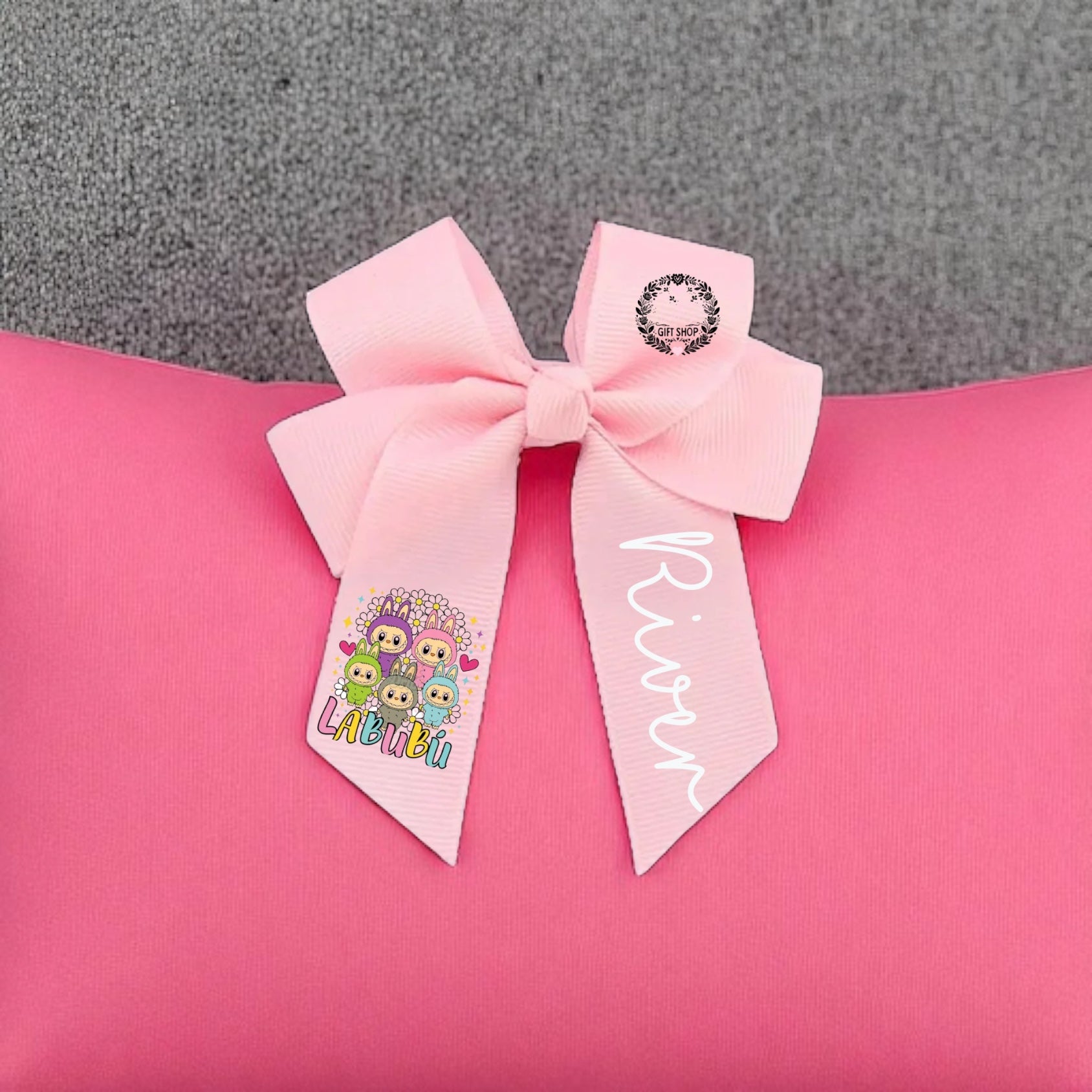 Mystery Little Monster Design – 4.5” Fabric Hair Bow