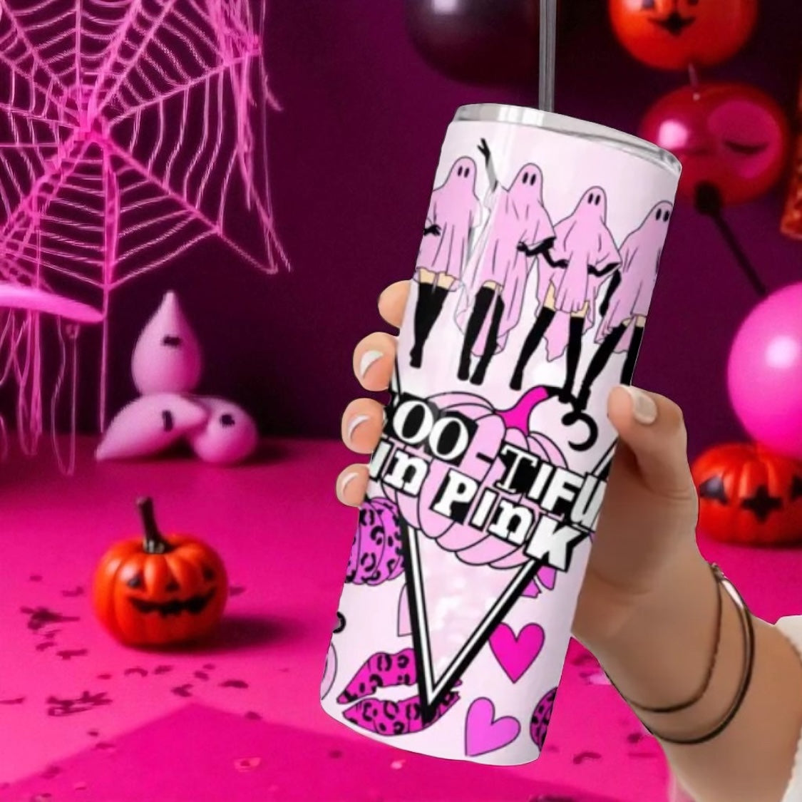 Bootiful in pink 20oz tumbler