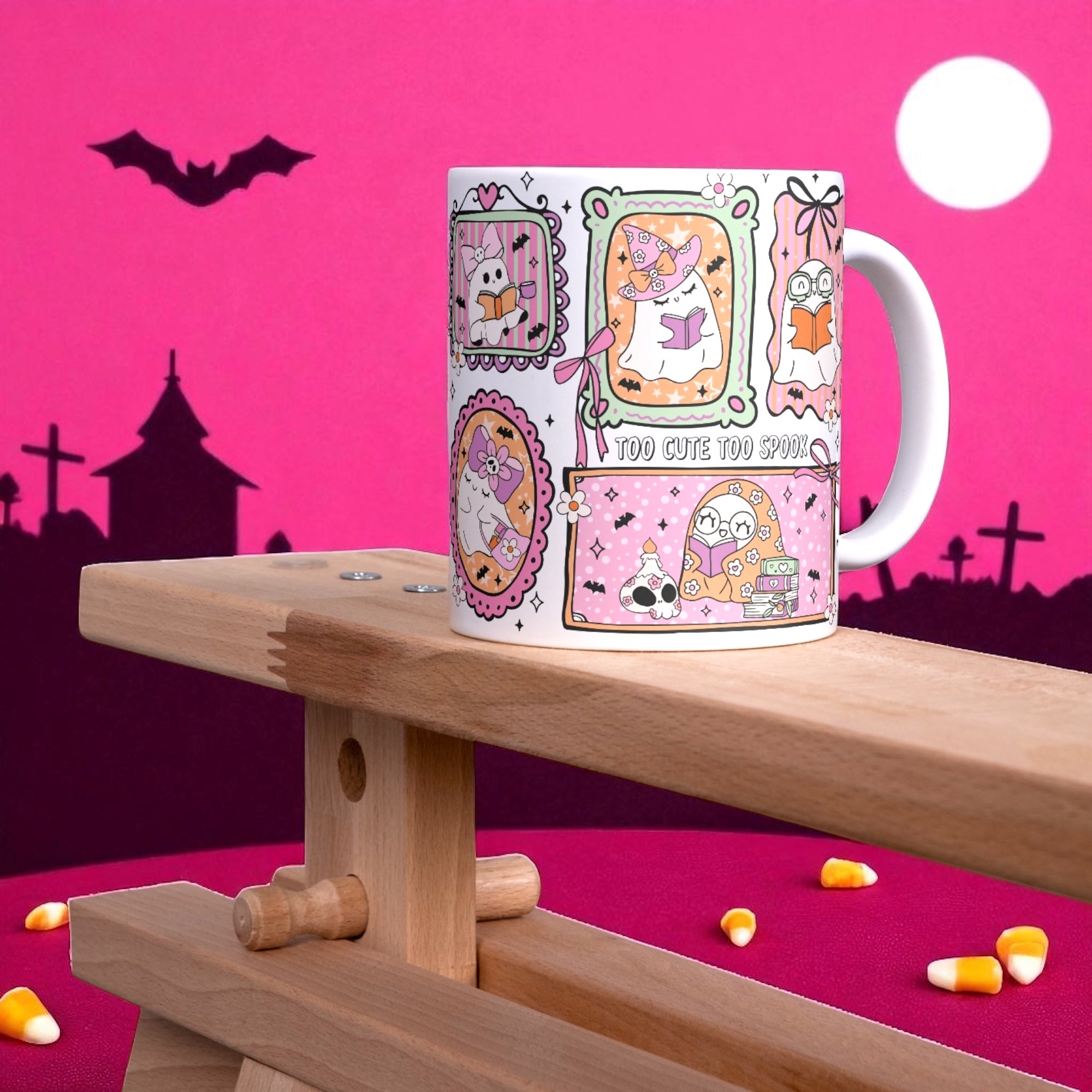 Bookish ghost mug 11oz