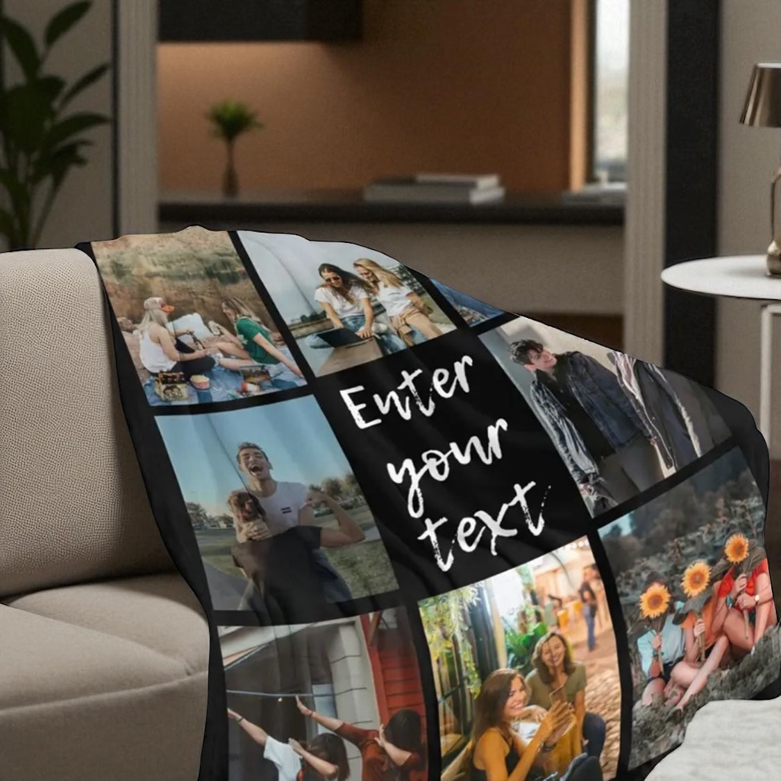 8 Photo and wording college blanket