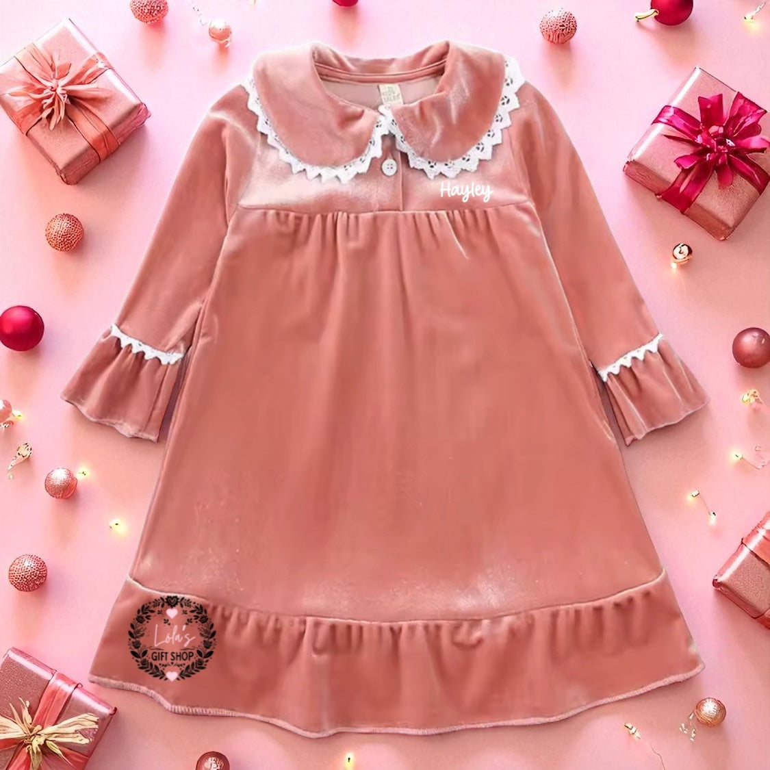 Personalised velvet dress